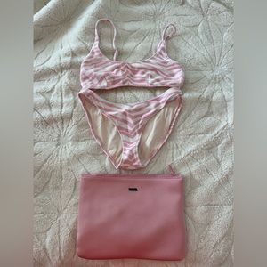 pink zebra splash triangl bikini with bag